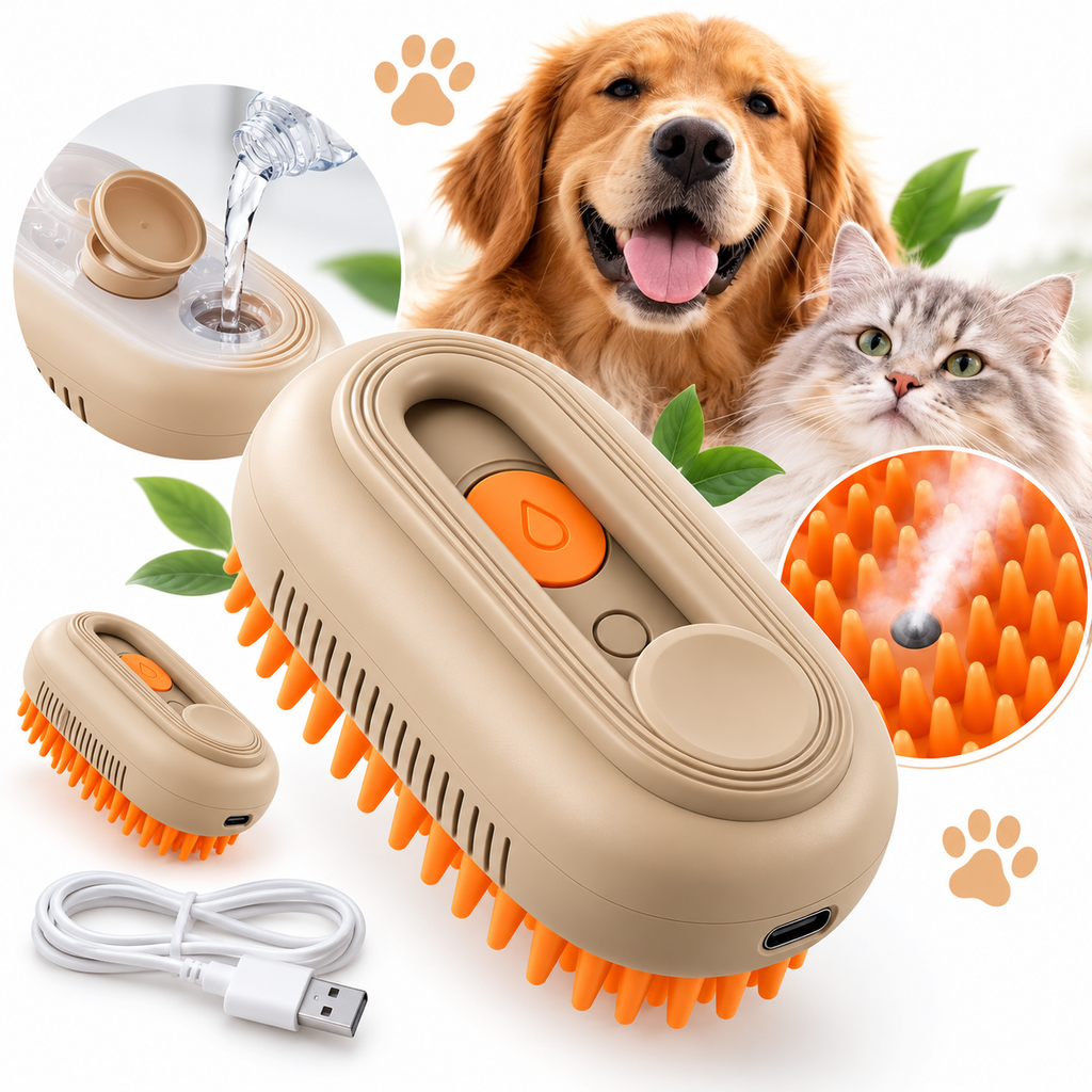 NuvolaCare™ - Spazzola Nebulizzante per Cani e Gatti